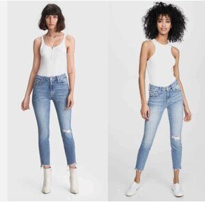 Mother Denim Looker Ankle Step Fray Exposed Secret Sister Distressed Jeans  28